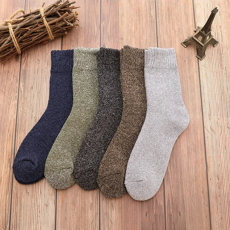 Thermal Terry Winter Socks – Thick Unisex Crew for Cold Weather