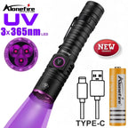 15W UV 365nm Blacklight Flashlight – Rechargeable Torch for Pet Urine Detection