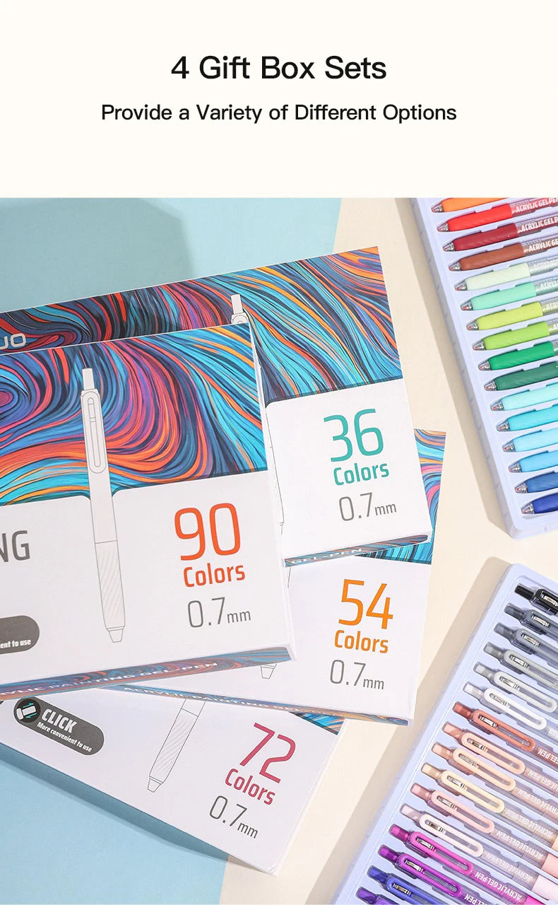 Acrylic Gel Pens – Retractable 0.7mm Tip for Student Painting and Writing