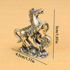 Brass Horse Coin Statue – Feng Shui Figurine for Home and Office Decor