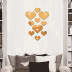 3D Heart Mirror Wall Decals – Removable Acrylic Art for Home Decor
