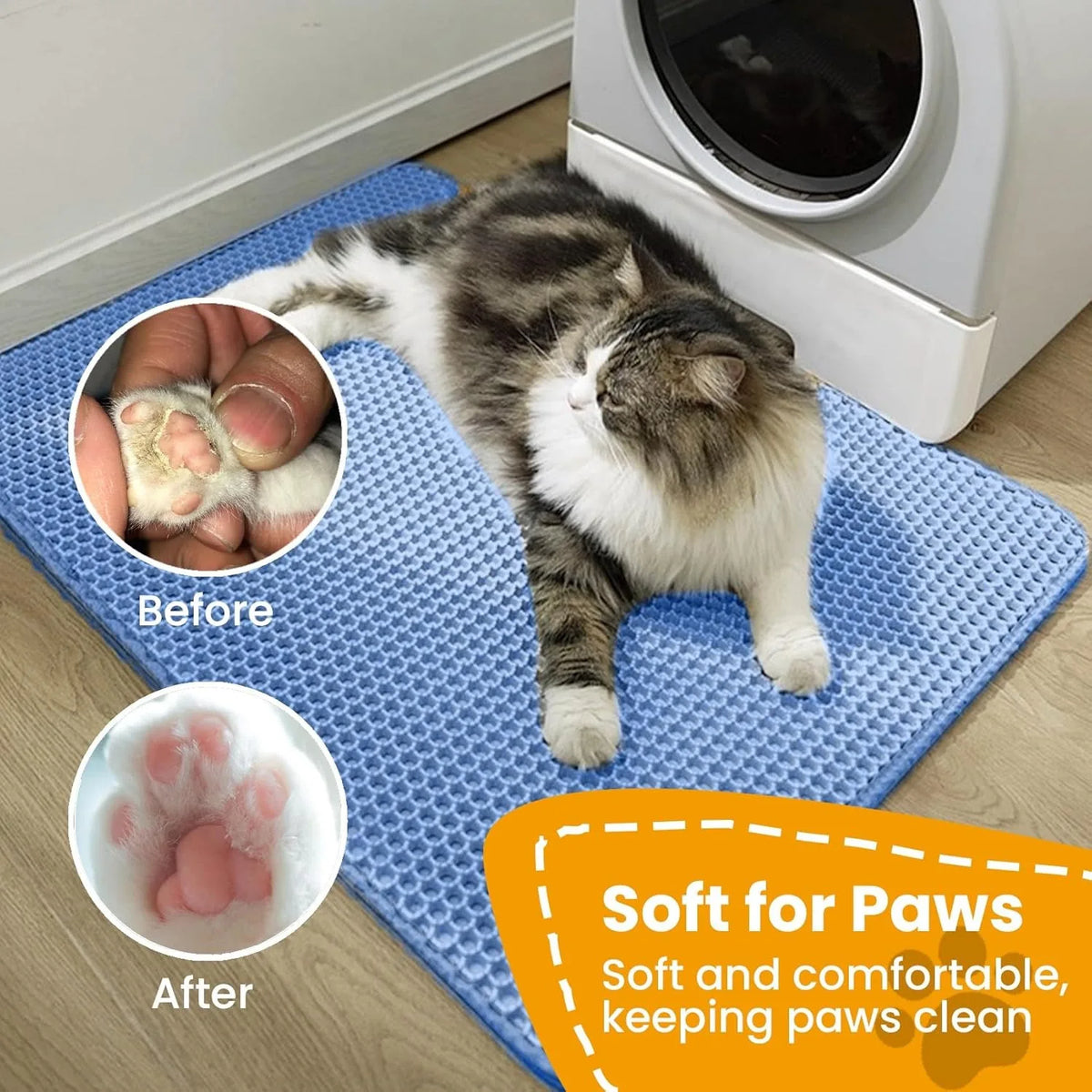 Double Layer Cat Litter Mat – Waterproof Non-Slip Pad for Pet Cleanliness