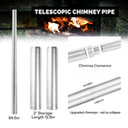 Portable Wood Burning Camping Stove – Foldable Secondary Combustion Chimney