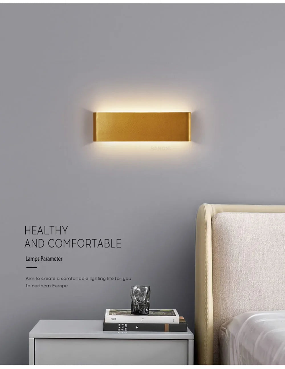 Modern LED Wall Sconce – Minimalist Indoor Lighting for Bedroom and Living Room