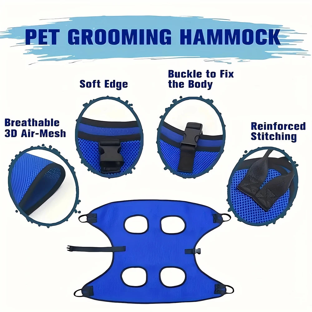 Pet Grooming Hammock – Anti-Scratch Restraint Bag for Dog and Cat Nail Trimming