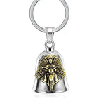 Vintage Jesus Cross Bell Pendant – Religious Biker Necklace for Men