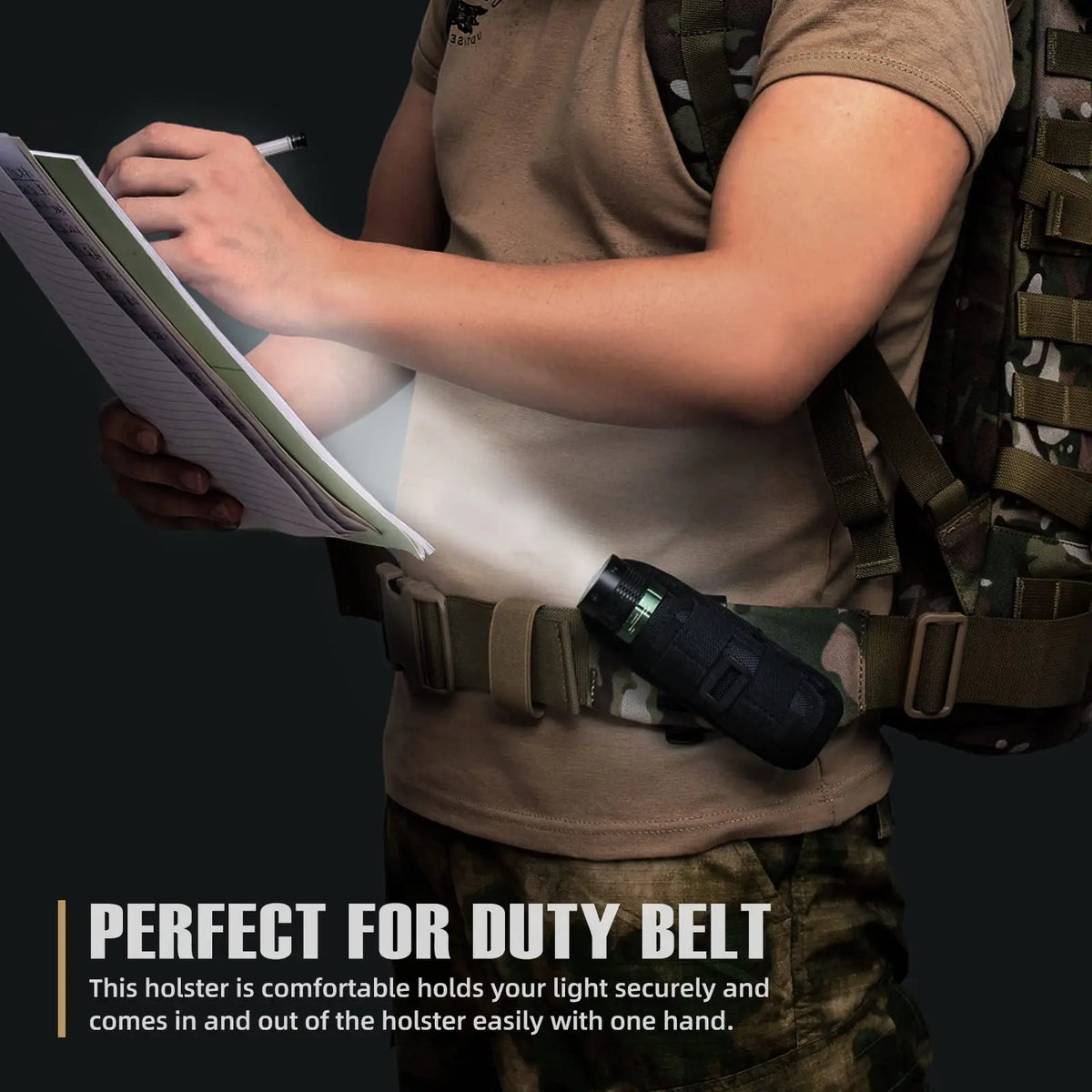 Rotatable Tactical Flashlight Pouch – 360 Degree Belt Clip for Outdoor Gear