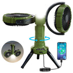 Portable Camping Fan – Dual Head Battery Powered Air Cooler for Outdoor Tents