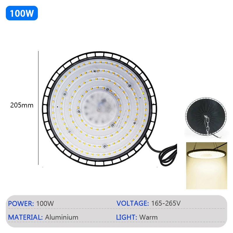 UFO LED High Bay Light – 200W Waterproof Industrial Lighting for Warehouse