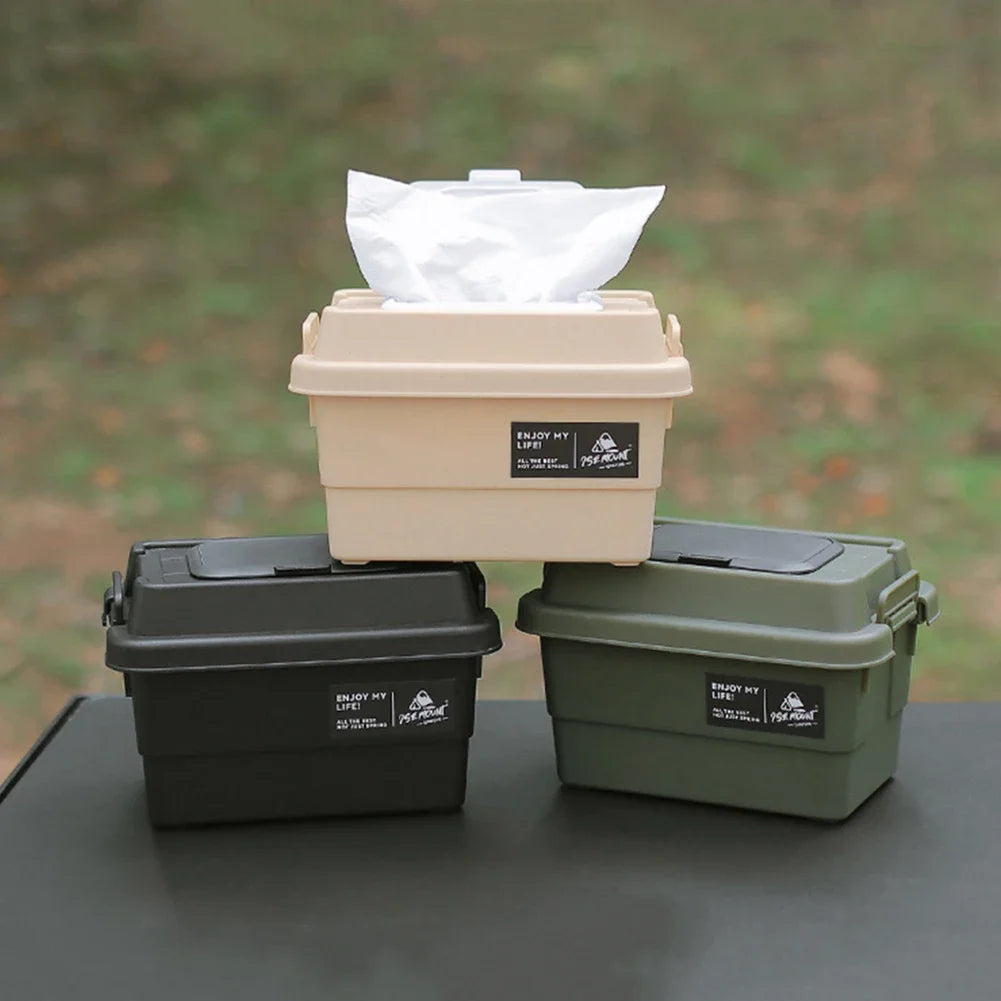 Portable Outdoor Napkin Storage Box – 1.1L Organizer for Camping and Picnic
