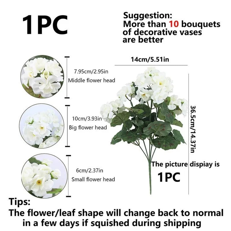 Silk Begonia Artificial Flowers – Floral Arrangement for Wedding Decor