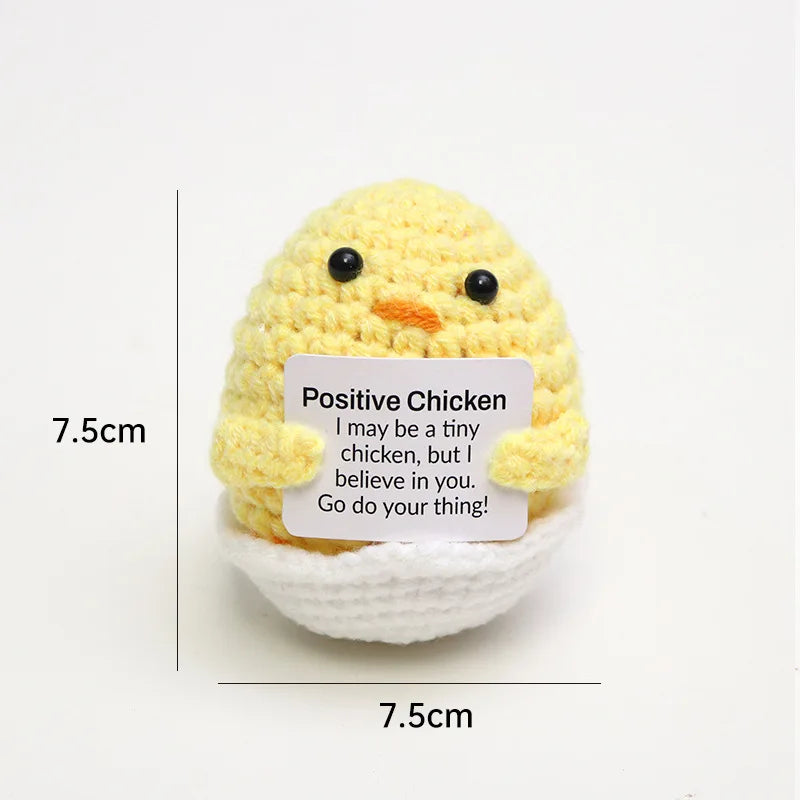 Handmade Wool Crochet Dog Doll – Positive Affirmation Plush for Home Decor