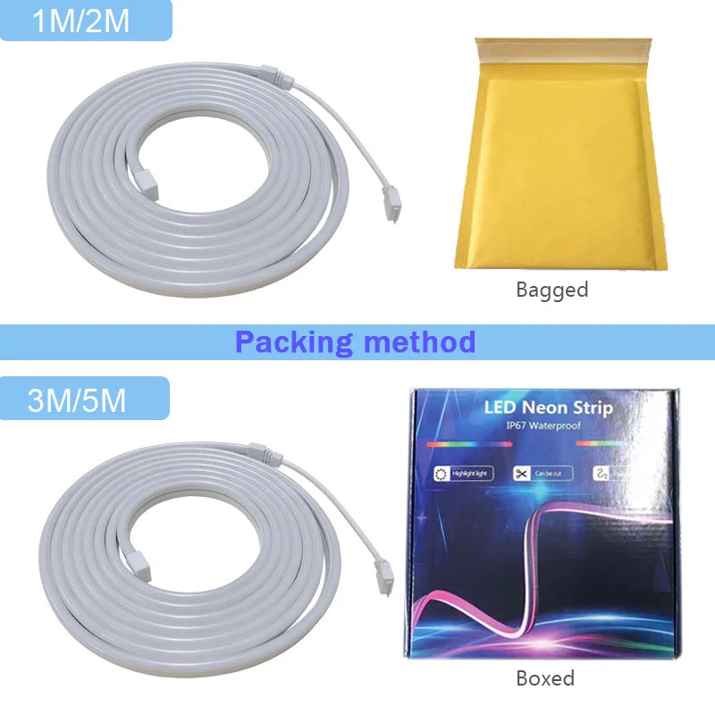 Smart RGB Neon LED Strip – WiFi App Controlled Light for Home Gaming Decor