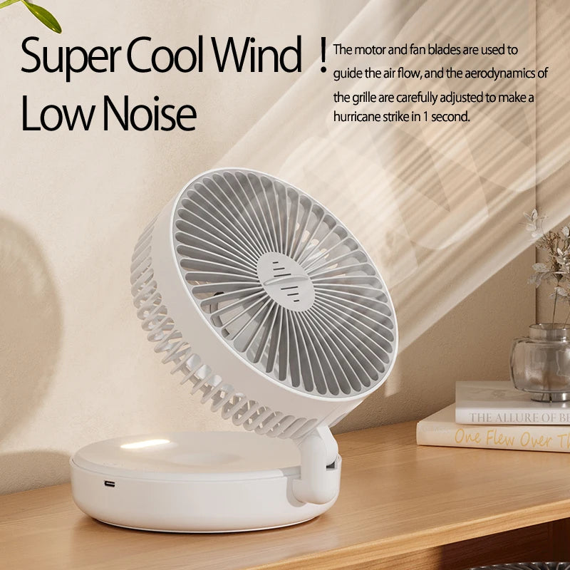 Rechargeable 3-in-1 Portable Fan – Multifunctional Cooling for Home and Travel