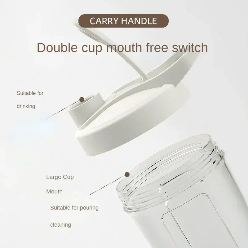 Portable Electric Protein Shaker – 450ml USB Rechargeable Mixer for Fitness Gym