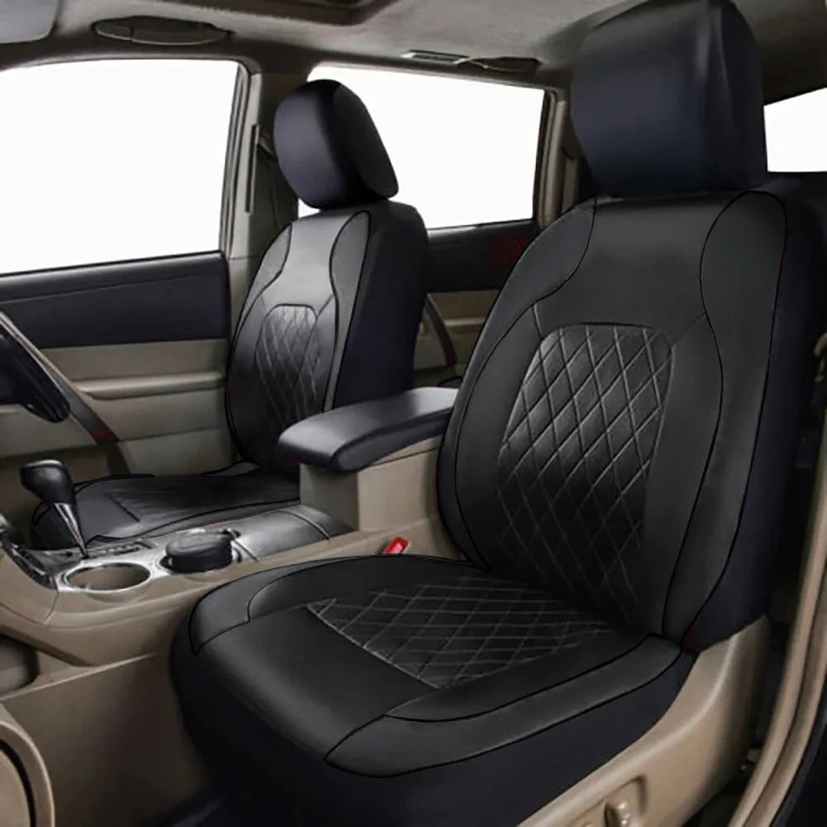 Waterproof PU Leather Car Seat Cover – All Season Full Coverage for SUV Sedan