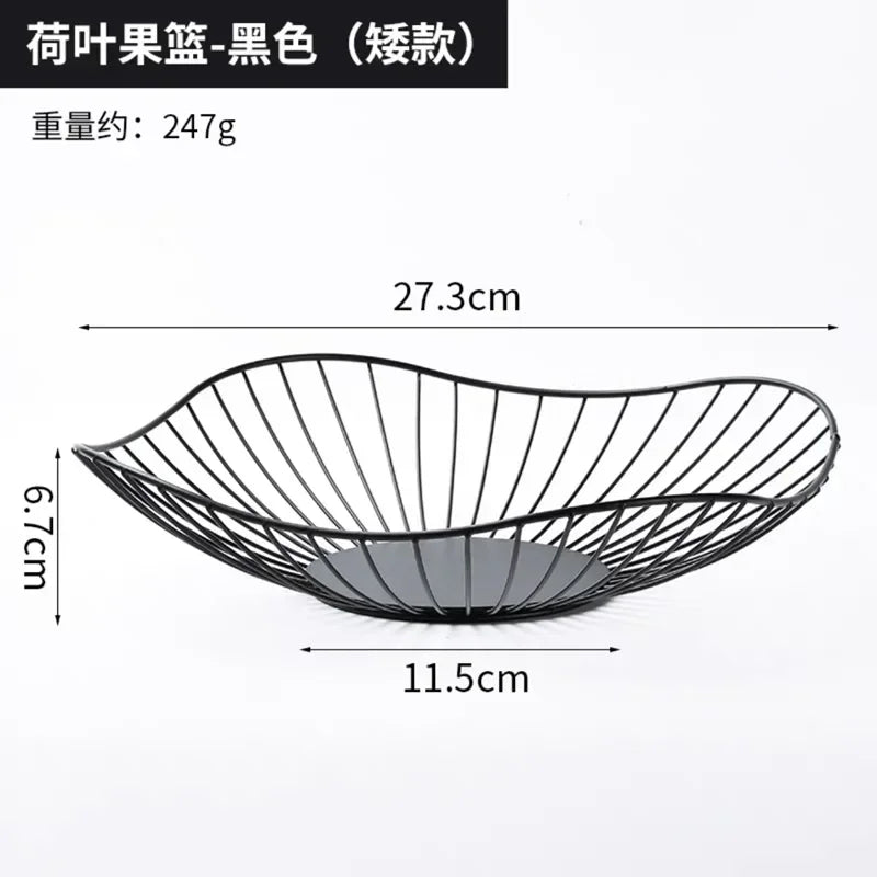 Modern Iron Fruit Basket – Decorative Wire Storage Bowl for Home Kitchen