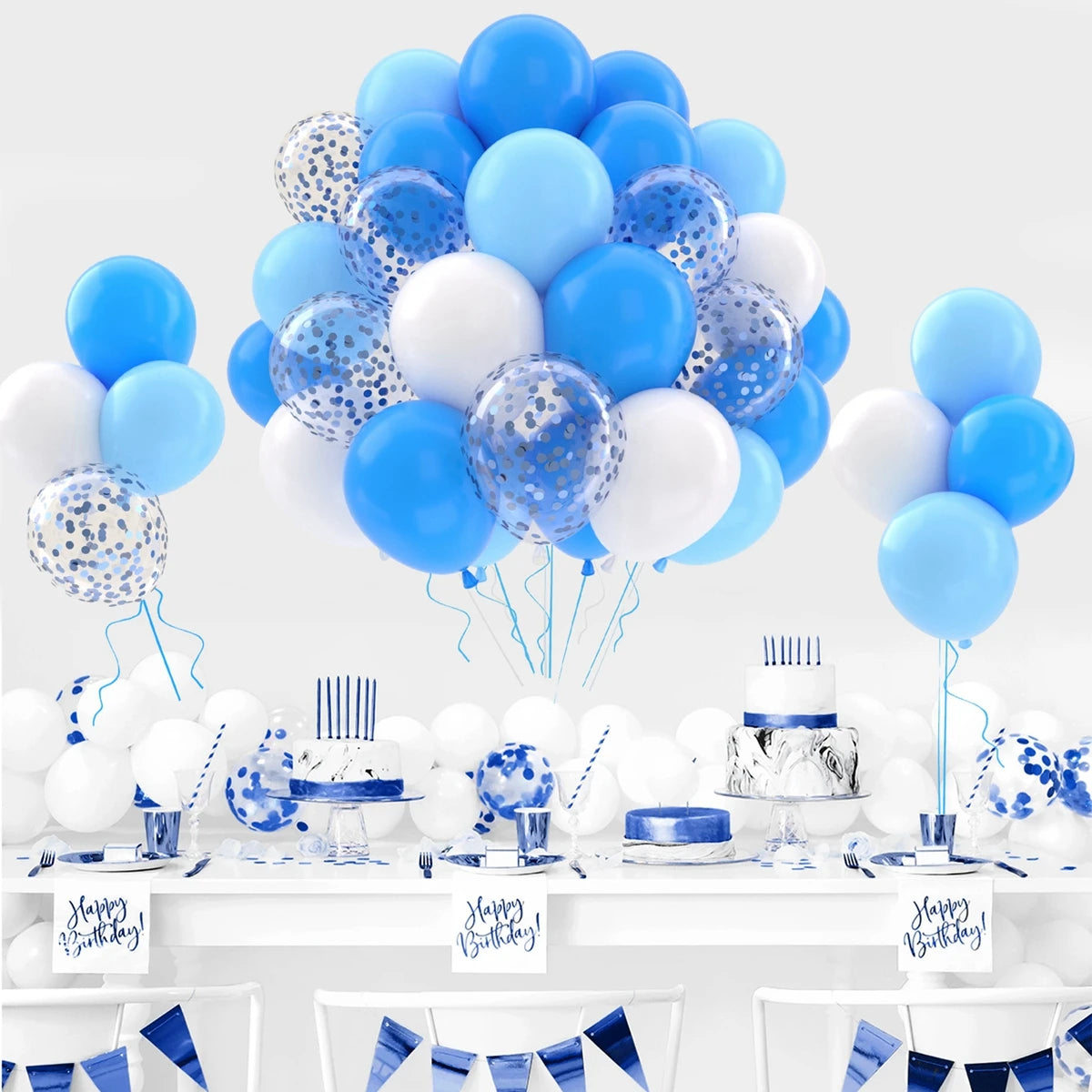 Metallic Pearl and Confetti Balloons – Decorative Latex Set for Party Events
