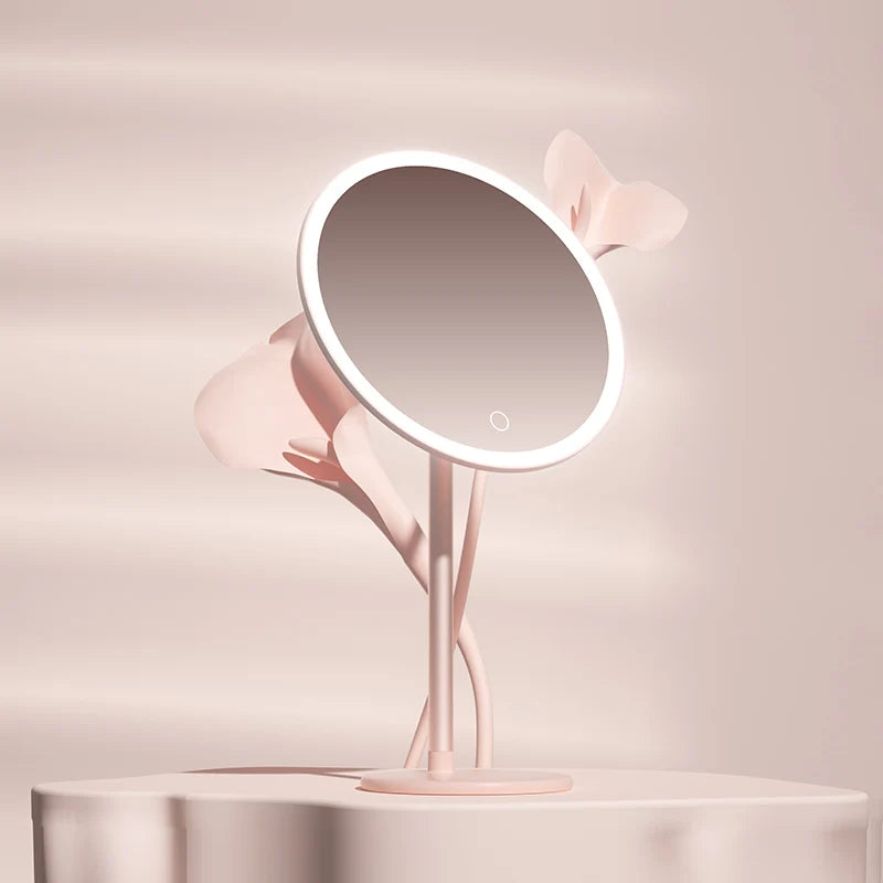 Adjustable LED Makeup Mirror – Metal Desktop Vanity Light for Daily Beauty