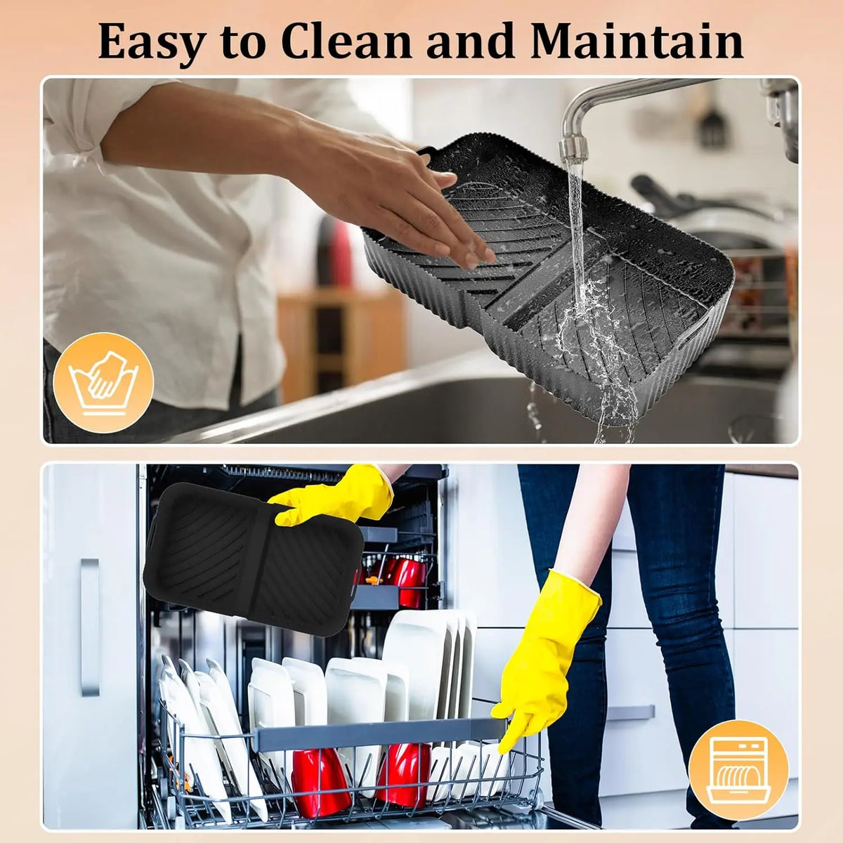 Reusable Silicone Air Fryer Tray – Non-Stick Baking Basket for Ninja Foodi