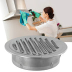 Stainless Steel Round Vent Grille – 70-300mm External Wall Duct for Ventilation