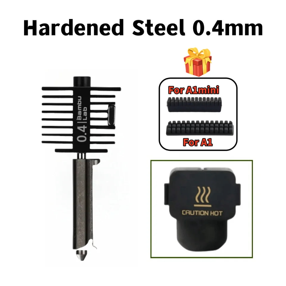 Hardened Steel Hotend Kit – High Speed 3D Printer Nozzle for Bambu Lab A1