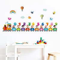 Cartoon Train Number Wall Decals – Removable PVC Stickers for Kids Nursery Room