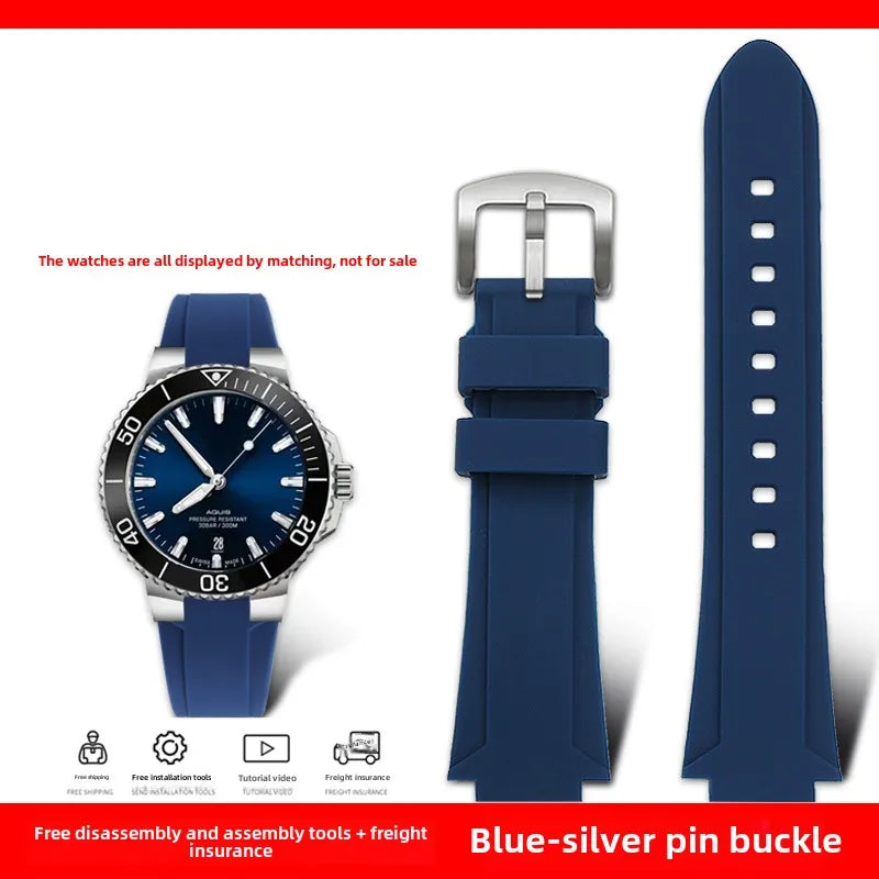 Rubber Watch Strap – Silicone Diving Band for Oris Aquis Series