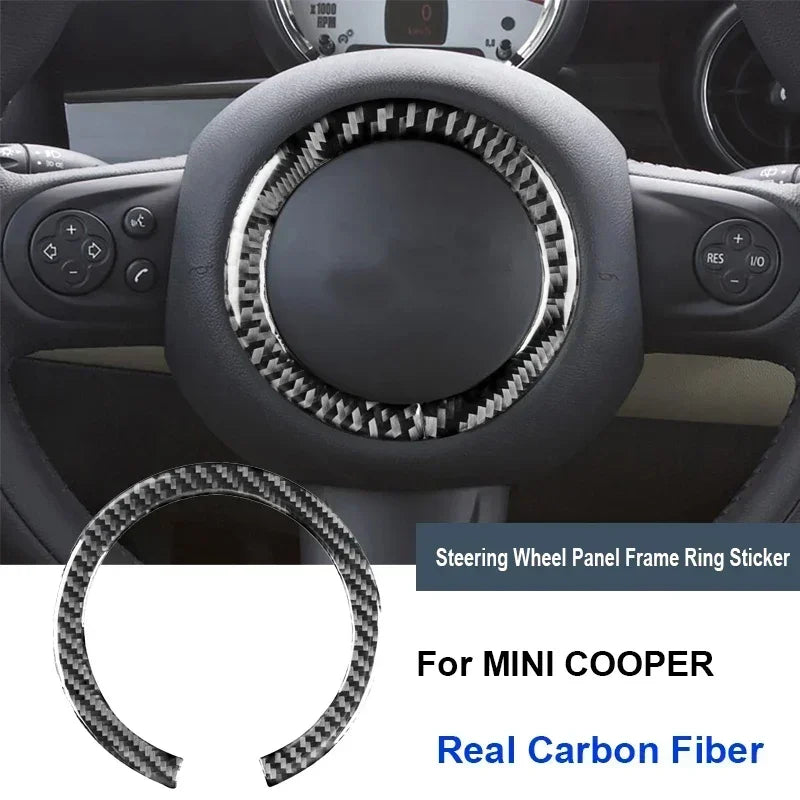 Steering Wheel Trim Cover – Carbon Fiber Interior Decor for Mini Cooper