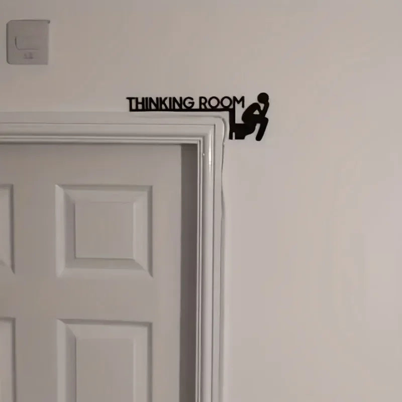 Thinking Room Toilet Sign – Modern Wall Mount Plaque for Bathroom Decor
