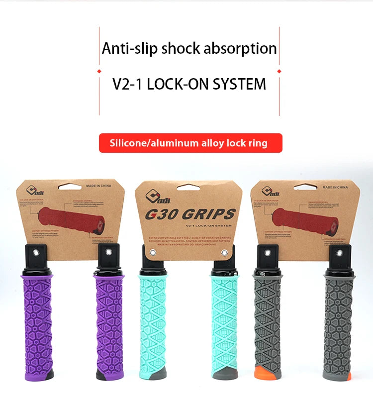 Silicone MTB Lock-On Grips – Anti-Slip Shock Absorbing Handles for Downhill