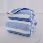 Striped Cotton Towel Set – Absorbent Quick-Dry Fabric for Bathroom Decor