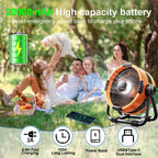 Portable Camping Fan – 20000mAh Rechargeable LED Tent Light for Outdoor Travel