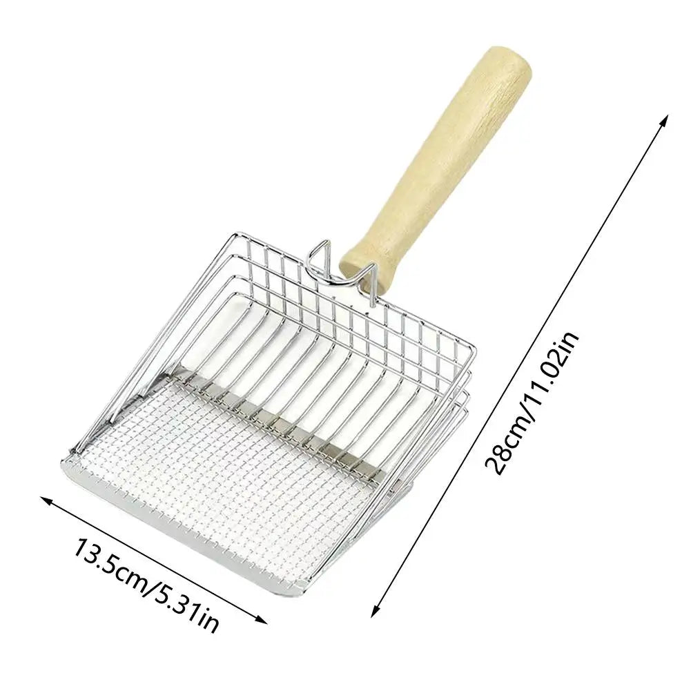 Stainless Steel Cat Litter Scoop – Long Handle Tool for Pet Waste Cleaning