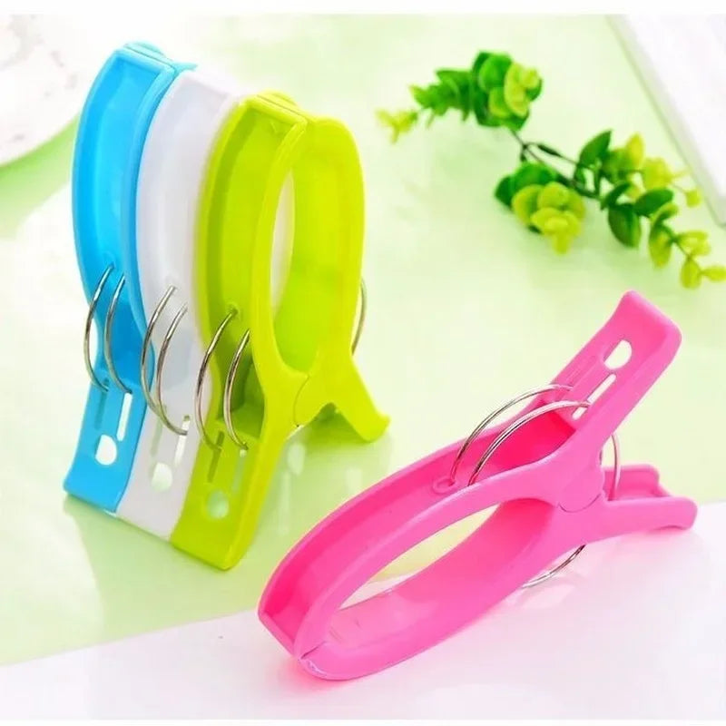Plastic Beach Towel Clips – Heavy Duty Clothespins for Sunbed and Laundry
