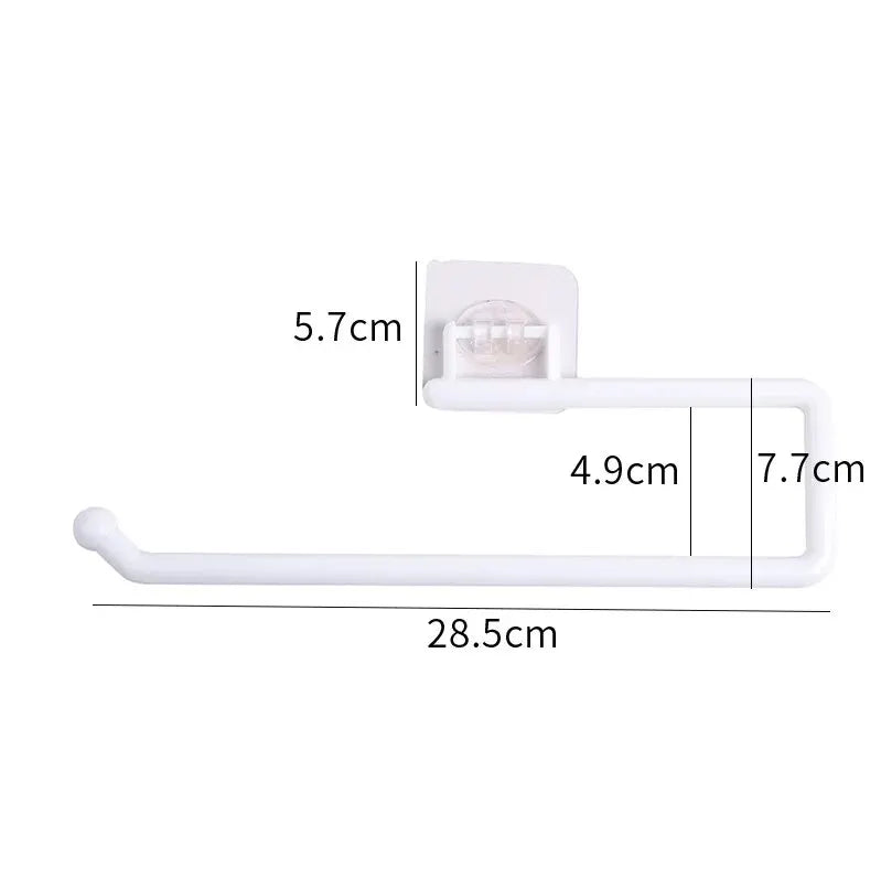 Wall-Mounted Paper Towel Rack – Adhesive Holder for Kitchen and Bathroom