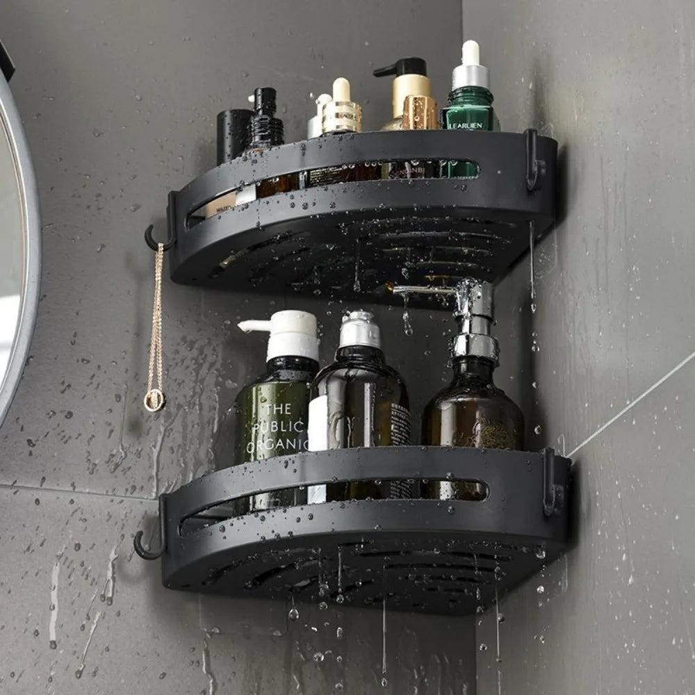 Adhesive Shower Shelf – Waterproof Bathroom Organizer for Shampoo and Towels