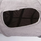 Collapsible S-Shape Cat Tunnel – Grey Suede Crinkle Toy for Indoor Pets