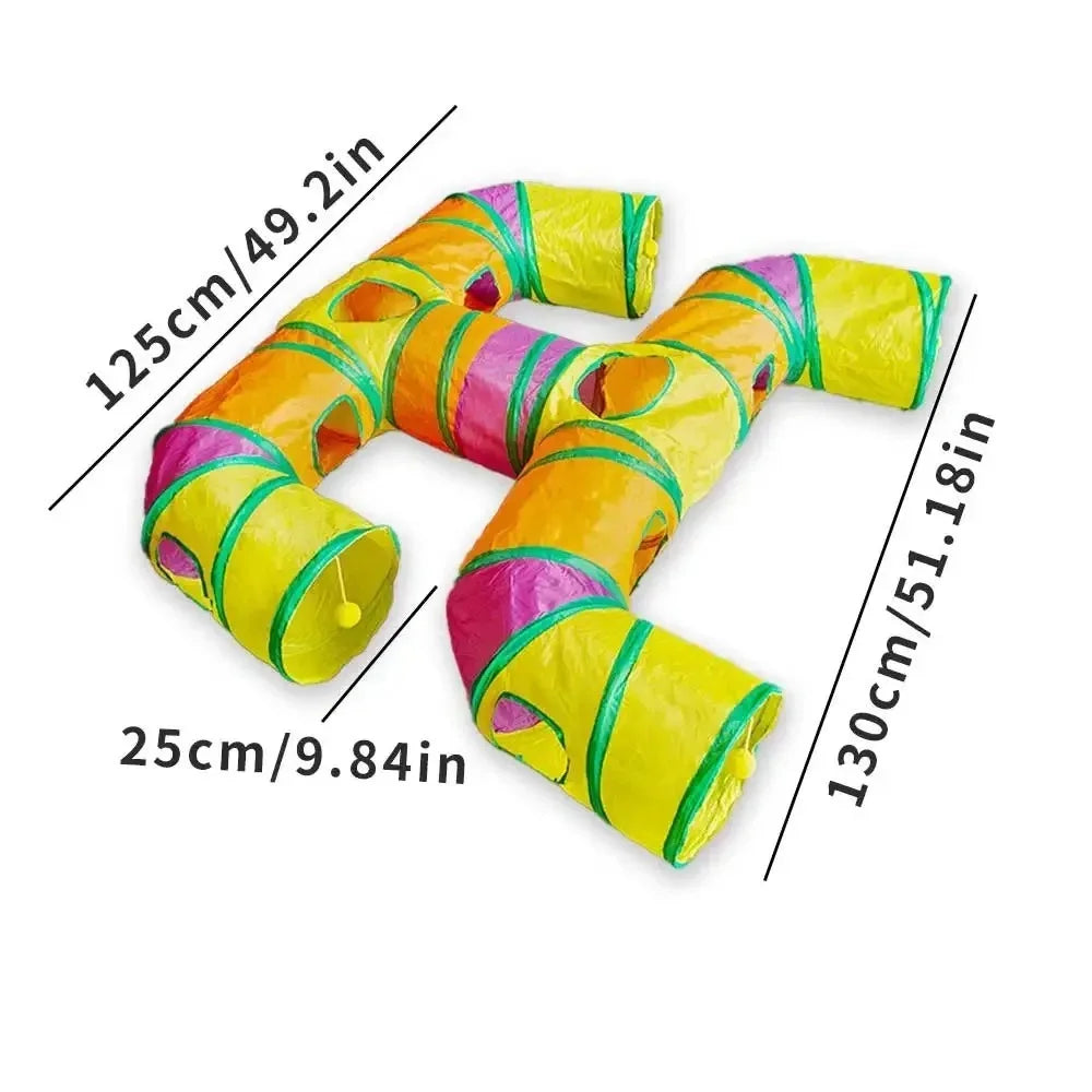 Foldable Pet Play Tunnel – Interactive Drill Barrel for Cat Training