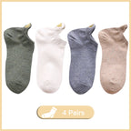 Embroidered Heart Ankle Socks – Cute Cotton Casual Footwear for Women