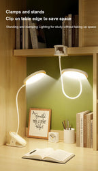 Rechargeable Clip-On LED Desk Lamp – Eye-Protection Light for Bedside Reading