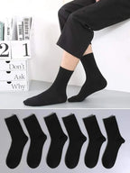 Mid Length Cotton Socks – Solid Color Business Casual for Daily Wear