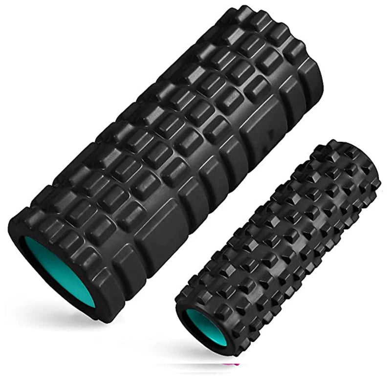 33cm Foam Yoga Massage Roller – Textured Grid Muscle Recovery for Gym Training