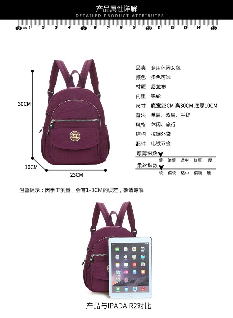 Mini Oxford Cloth Backpack – Small Shoulder Purse for Outdoor Travel