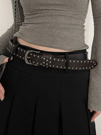 Rivet Studded Leather Belt – Fashion Waist Accessory for Women