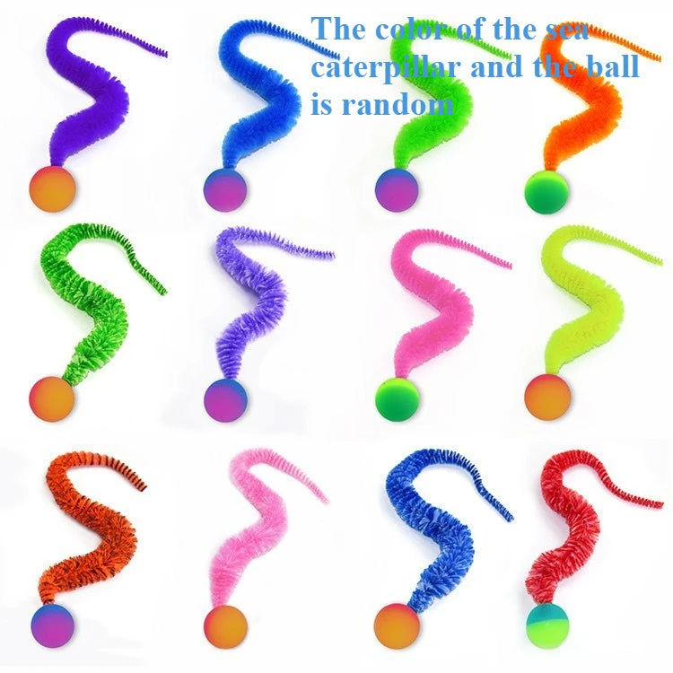 Interactive Cat Worm Toy – Colorful Elastic Teaser for Indoor Pet Play