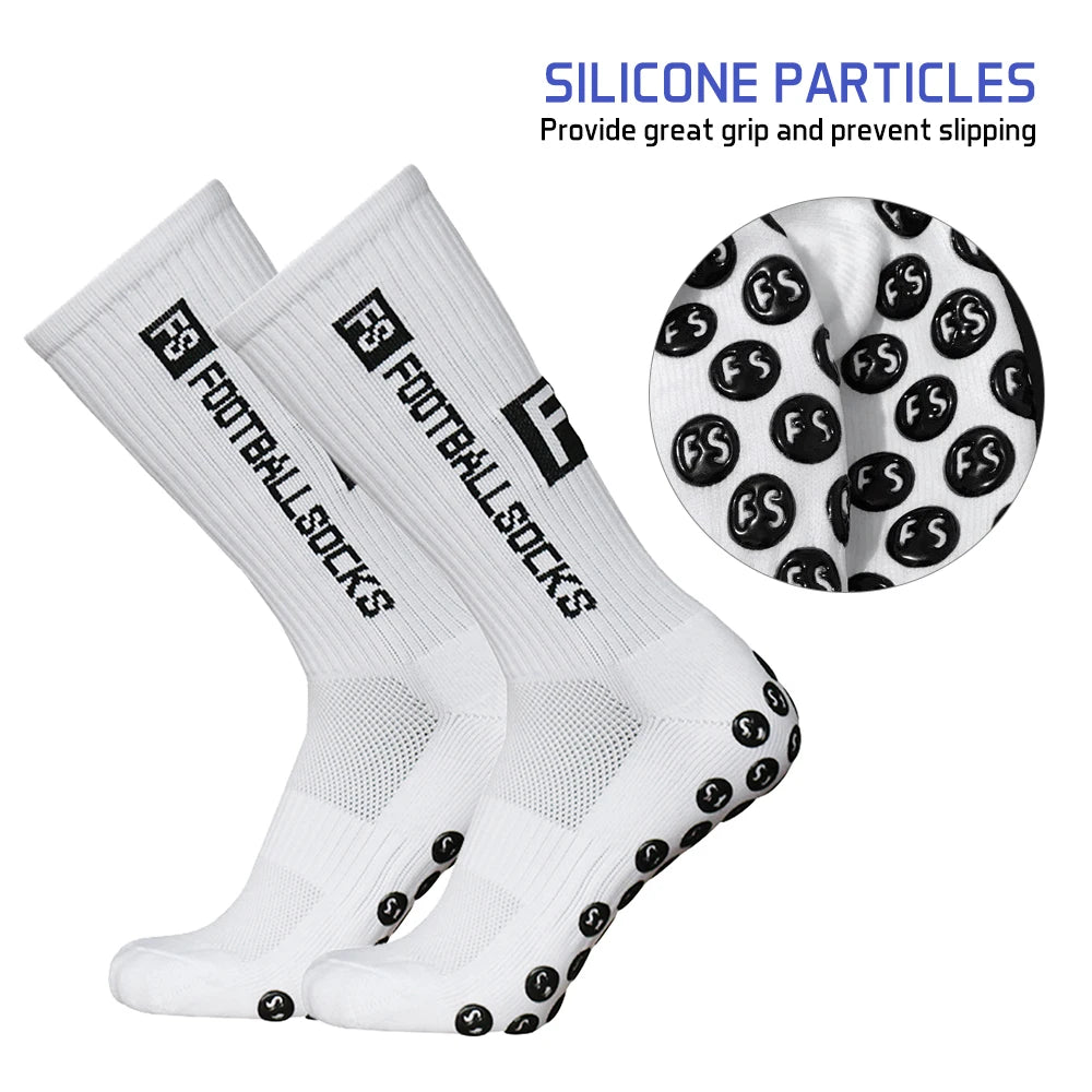 Anti-Slip Athletic Sports Socks – Stretchy Grip Crew for Football Soccer