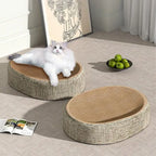 Oval Sisal Cat Scratching Bed – Wear-Resistant Pet Sleeping Mat for Cats