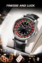 LIGE Roulette Quartz Watch – Luxury Leather Wristwatch for Men Gifts