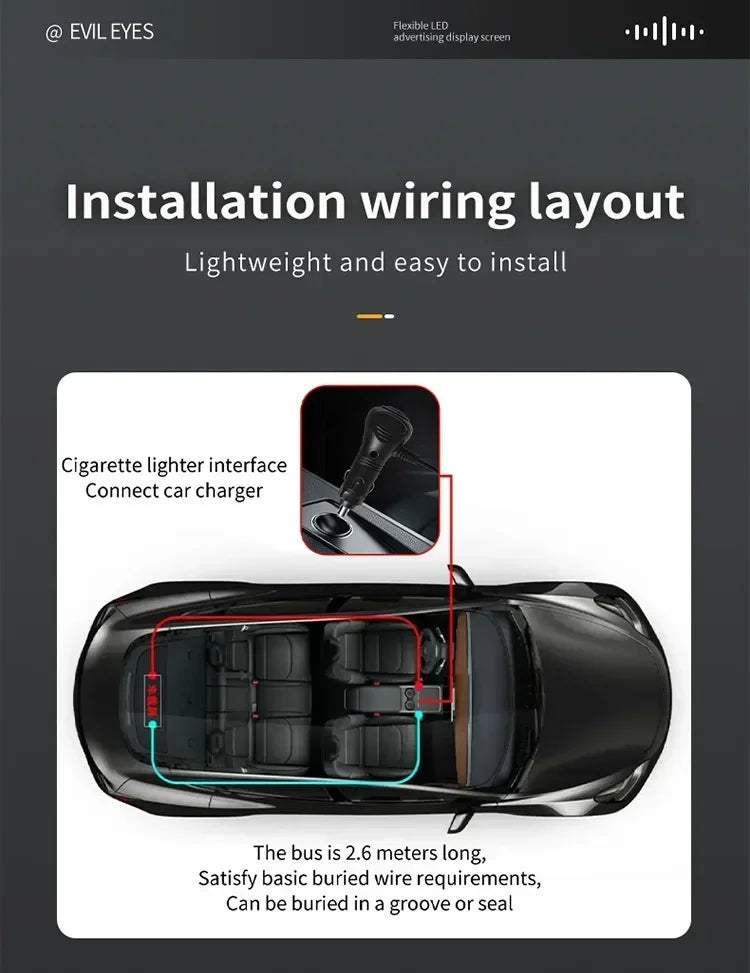 LED Pixel Panel Display – Flexible Scrolling Screen for Car Windshield